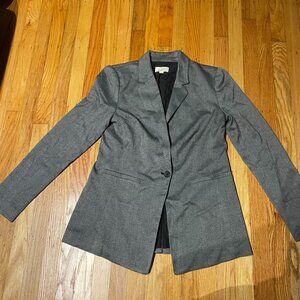 Loft Grey and White Single Button Blazer